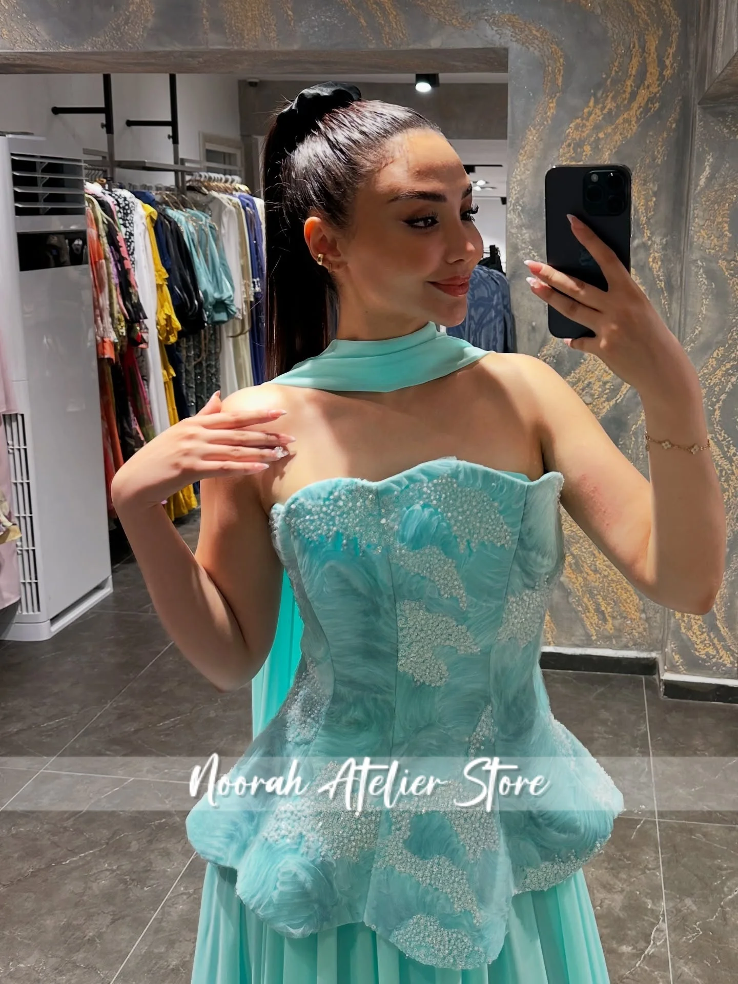Elegante verde menta 2 pezzi sciarpa senza spalline lussuosi abiti da sera da donna abito da sposa in crêpe abito da ballo Aline personalizzato