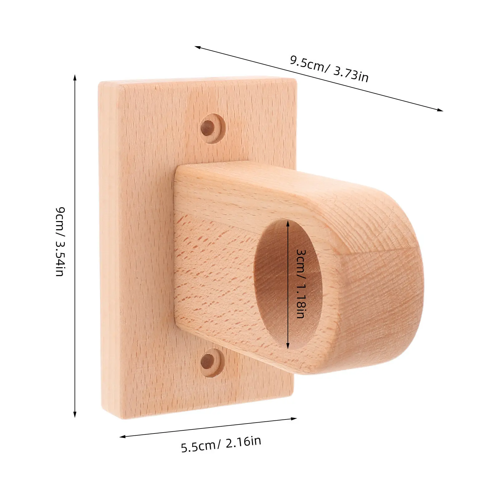 2 Pcs Decorative Wooden Curtain Rod Brackets Wall Mount Holder Unfinished Holders For Rods Support Side Mounted Drapery