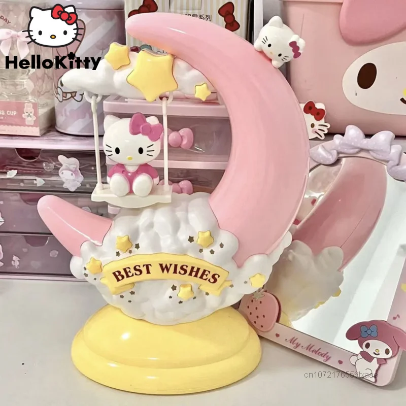 Sanrio Hello Kitty Cute Night Lights Y2k Women Cartoon Cloud Light Bedroom Bedside Small Lamp Tabletop Decoration Friends Gift