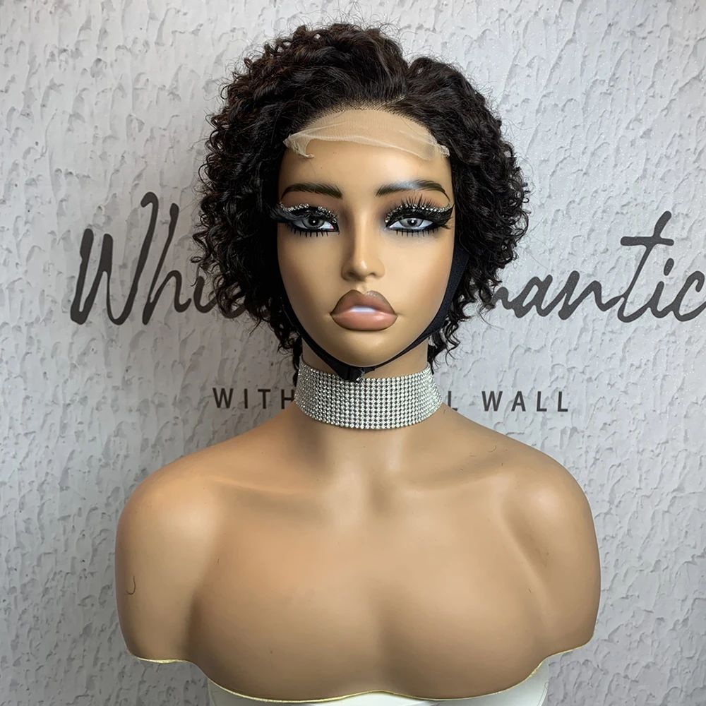 Dark Brown Short Pixie Cut Wigs #2 Pixie Cut Human Hair Wigs For Women Remy Curly Human Hair Wigs Short Pixie Cut Wigs HairUGo