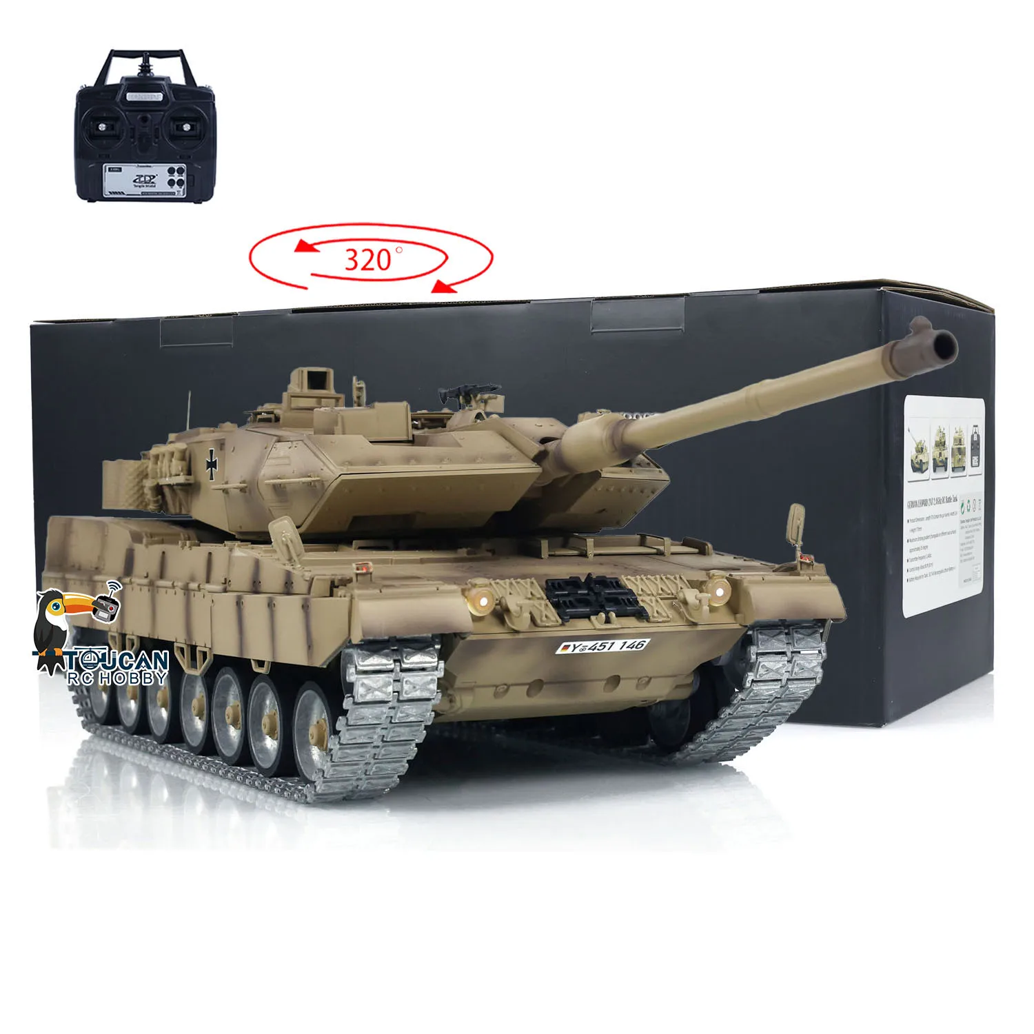 Toys TD 1:16 RC Tank German Leopard2A7 Radio Control Battle BB Tanks Ready to Run Panzer Metal Tracks Idier Road Model TH23300