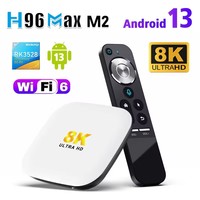 H96MAX M2 Android TV Box  Android 13.0 RK3528 2/4GB RAM 32/64GB ROM Support Wifi6 BT5.0 1000M LAN 8K Video Set Top TV Box