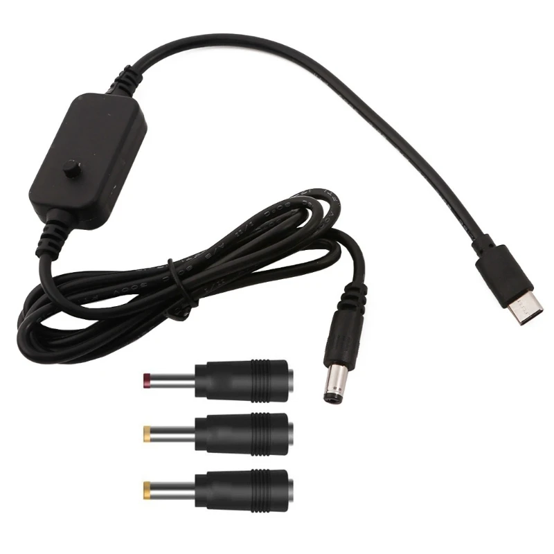 Type USB to 2.5x0.7mm,3.5x1.35mm,4.0x1.7mm,5.5x2.1mm 5V 9V 12V 15V 20V Adjust Voltages Power Cable for Routers LED