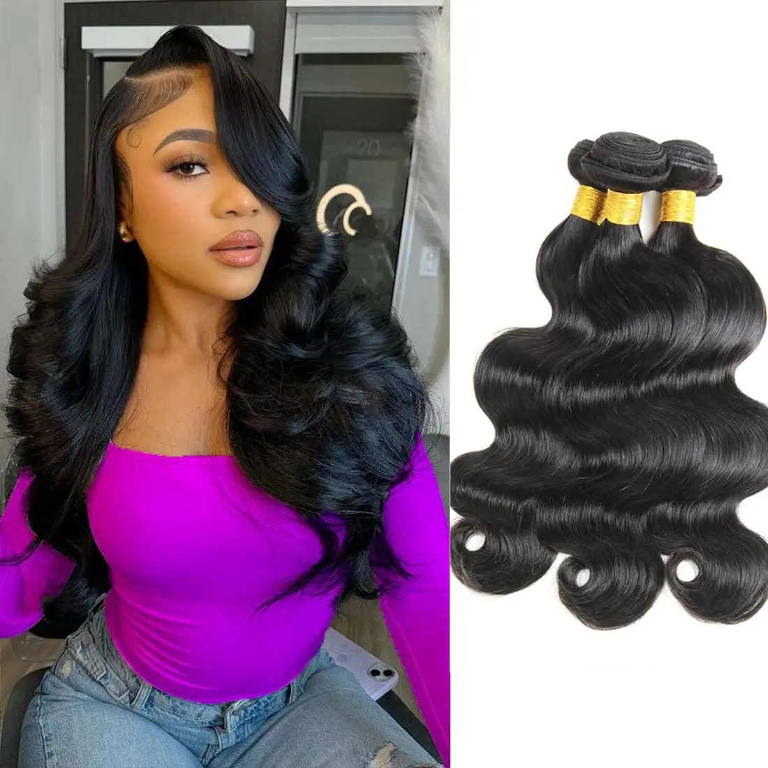 10A Human Hair Bundles 18 20 22 Inch Body Wave Bundles Human Hair 100% Brazilian Raw Bundles Human Hair