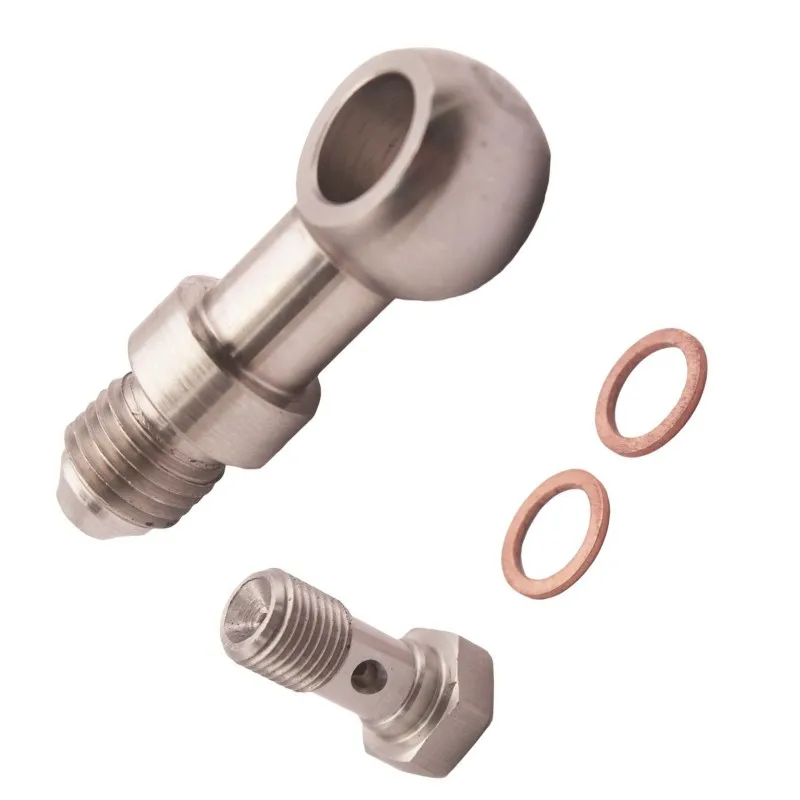 A60E-M11x1.0 To 4AN Turbo Oil Feed Fitting 1.0Mm Restrictor For Garrett GT25R GT28R GT30R GT35R