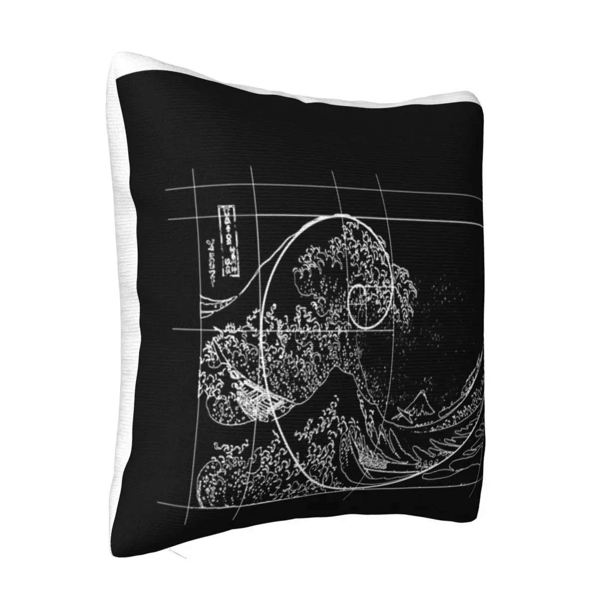 Hokusai Meets Fibonacci Golden Ratio White Pillow Cases Ornamental Pillows 45X45 Cushions Cover Pillow Case Pillow Cover