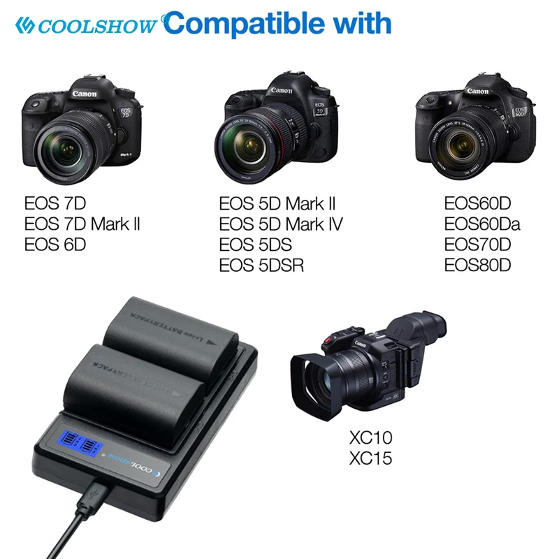 Аккумуляторы для камеры 2000 мАч LP E6 LPE6 LP-E6 для Canon EOS 5DS R 5D Mark II 5D Mark III 6D 7D 70D 80D, аккумуляторные литий-ионные батареи