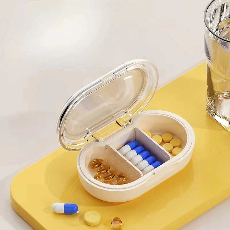 Portable Medicine Case Moisture-proof Travel Three-compartment Waterproof Vitamins Tablets Capsules Dispensing Storage Container