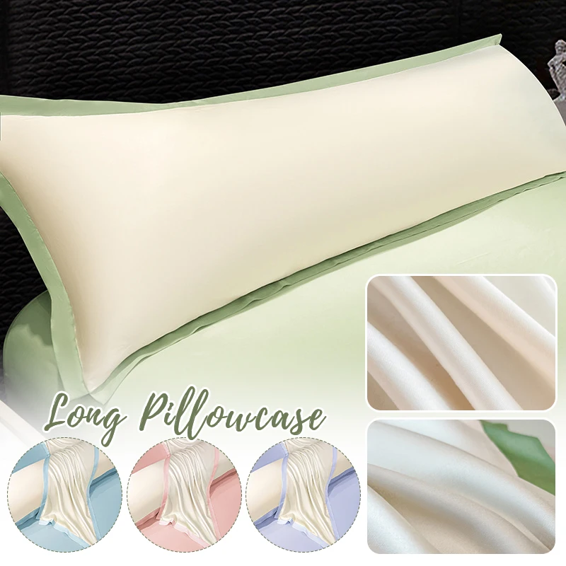 Summer Imitation Silk Beauty Single Person Pillowcase Cool Ice Silky Satin Pillowcase 74/120/150/180cm Long Couple Pillow Cover