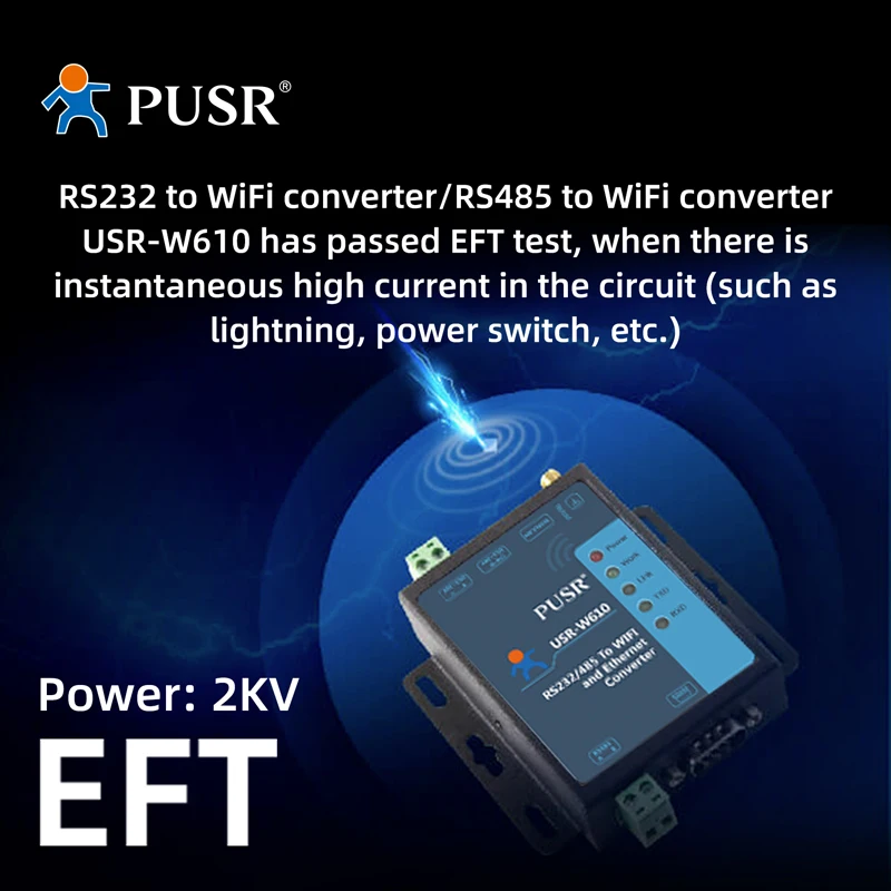 USR-W610 ตัวแปลงสัญญาณอุตสาหกรรม WIFI เป็น RS485/RS232 Serial และ Ethernet ตัวแปลง Rs232 เป็น Wifi รองรับ Modbus RTU เป็น TCP