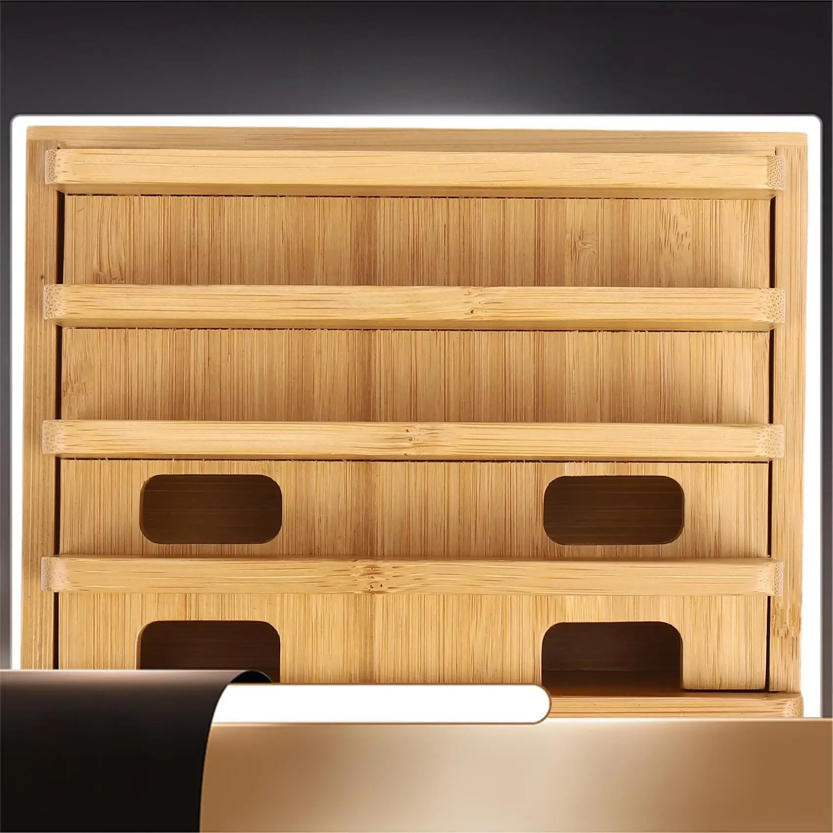 

Mobile Phone Bracket Bamboo Wood Multi-Device Charging Station Organizer Office Flat Bracket-N35R
