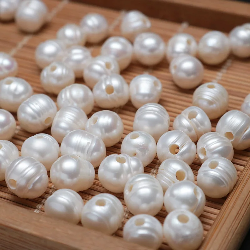 9-10mm big freshwater pearl potato shape bead with large 2.0mm hole