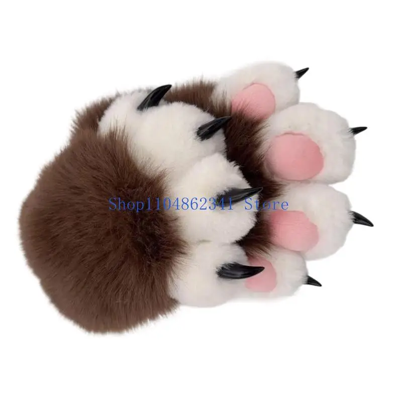 5asd giả lông thú mèo sang trọng Mèo vuốt găng tay lông thú Foxes Paws găng tay Halloween Cosplay Trang phục Phụ kiện dành cho