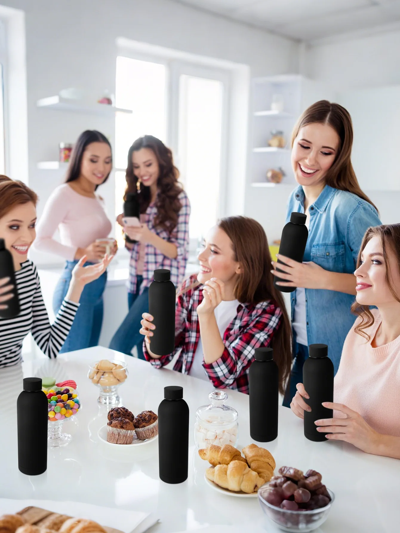 كوب قهوة لاتيه صغير الفم بلون سعة 500 مل، أدوات شرب لجميع المواسم، زجاجة مياه معزولة بالفراغ #4