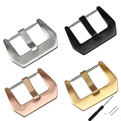18 20 22 24 26mm 304L Stainless Steel Watch Buckle Frosted Wire Drawing Watch Clasp Watch Accessories with Tool