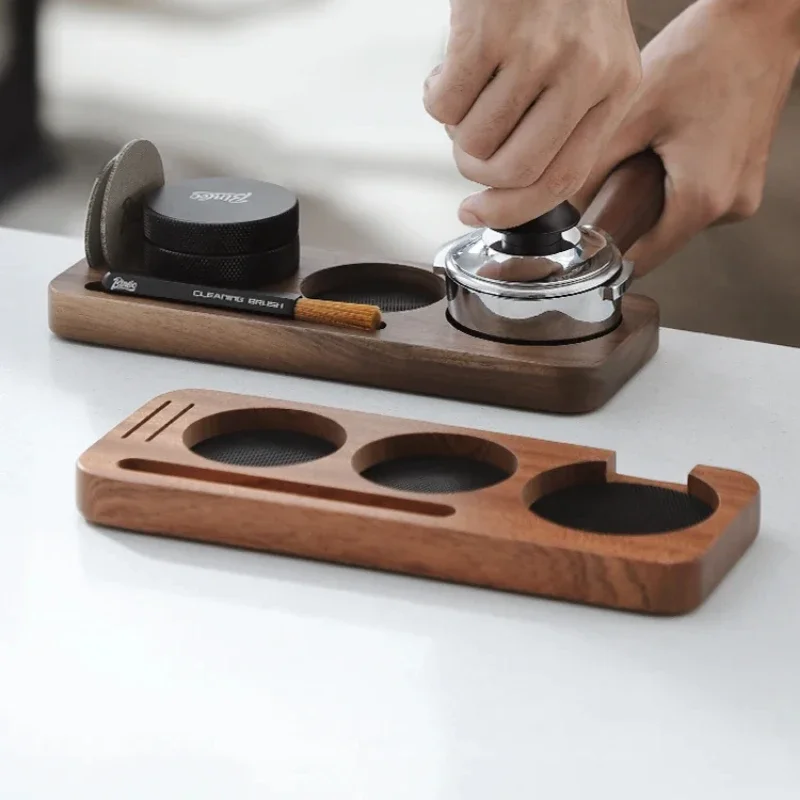 

Walnut Wood Coffee Tamper Station Portafilter Holder and Support Base Rack for 51MM 54MM 58MM Espresso Accessories Ideal