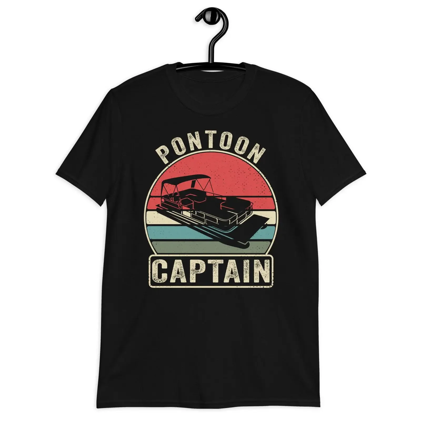 Retro Vintage Pontoon Captain T Shirt Funny Boating for Dad Grandpa Boat Owner vintage Washed Casual streetwear graphic
