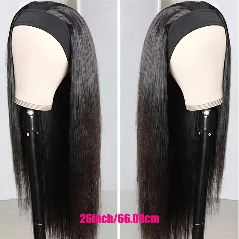 Straight Headband Wig 200% 250% Human Hair Wigs Brazilian Remy Hair Headband Wig Human Hair 8\