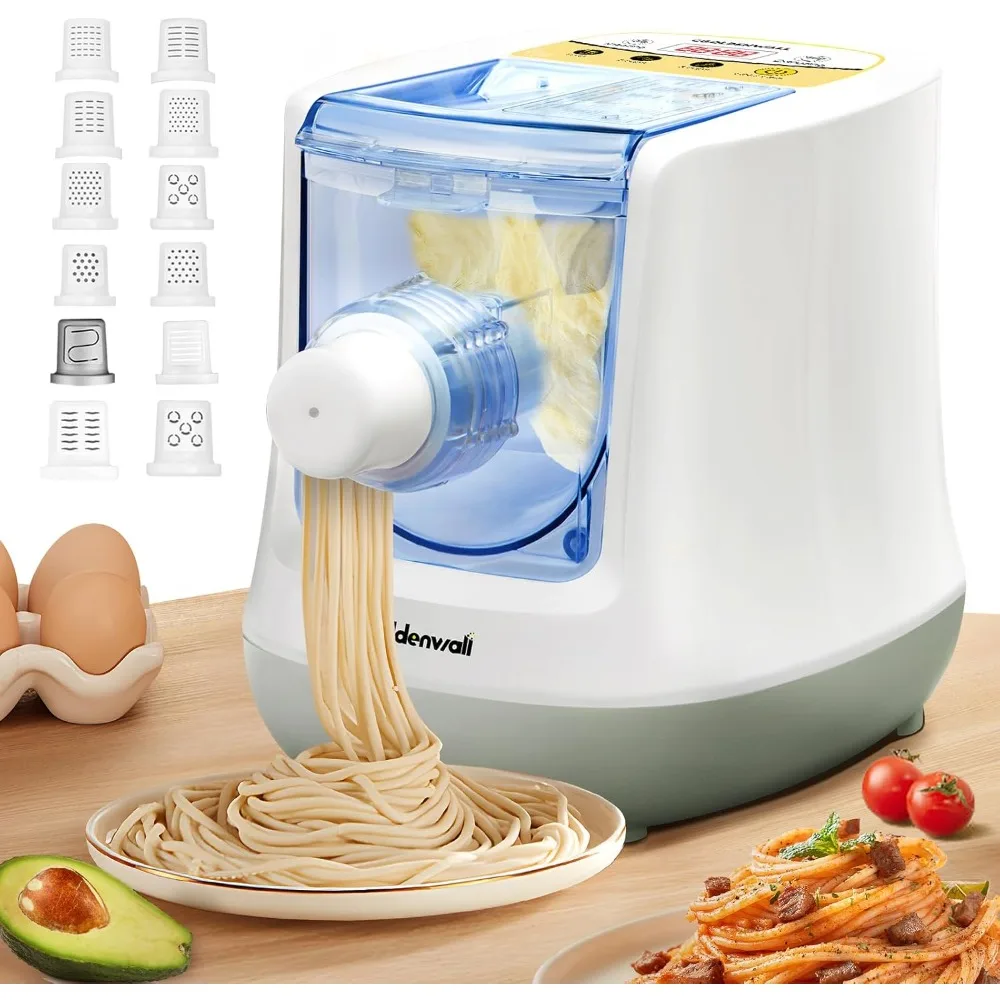 

Automatic Pasta Maker Machine Electric, Digital Control with 12 Shape Discs for Homemade Noodles, Spaghetti, Fettuci