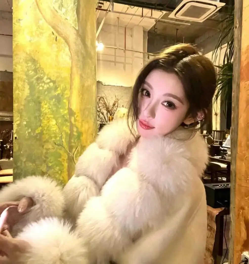 Jxwatcher Women's Wool Blend Coat with Real Fox Fur Autumn Winter Fashion Warm Woolen Jacket New Arrival Loose Streetwear Female