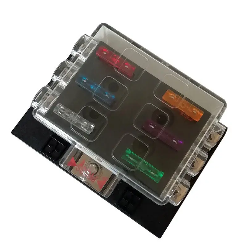 One in, six out, modified insurance seat, multi-way eight-way ten-way 6 8 10 12-way screw wiring, car fuse box