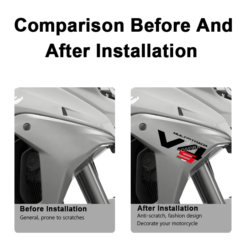 POSFIRA Motorcycle Fairing Sticker Vinyl Decals for Ducati Multistrada V4S V4 S 2025 Motorbike Decoration Stickers Accessories