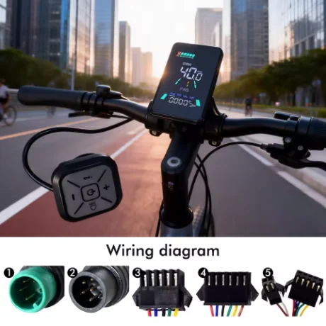 L5 LCD-Display Tachometer Armaturenbrett Geschwindigkeitsmesser E-Bike-Meter Fahrradcomputer Fahrrad-Kilometerzähler LCD-Bildschirm Kabelgebunden