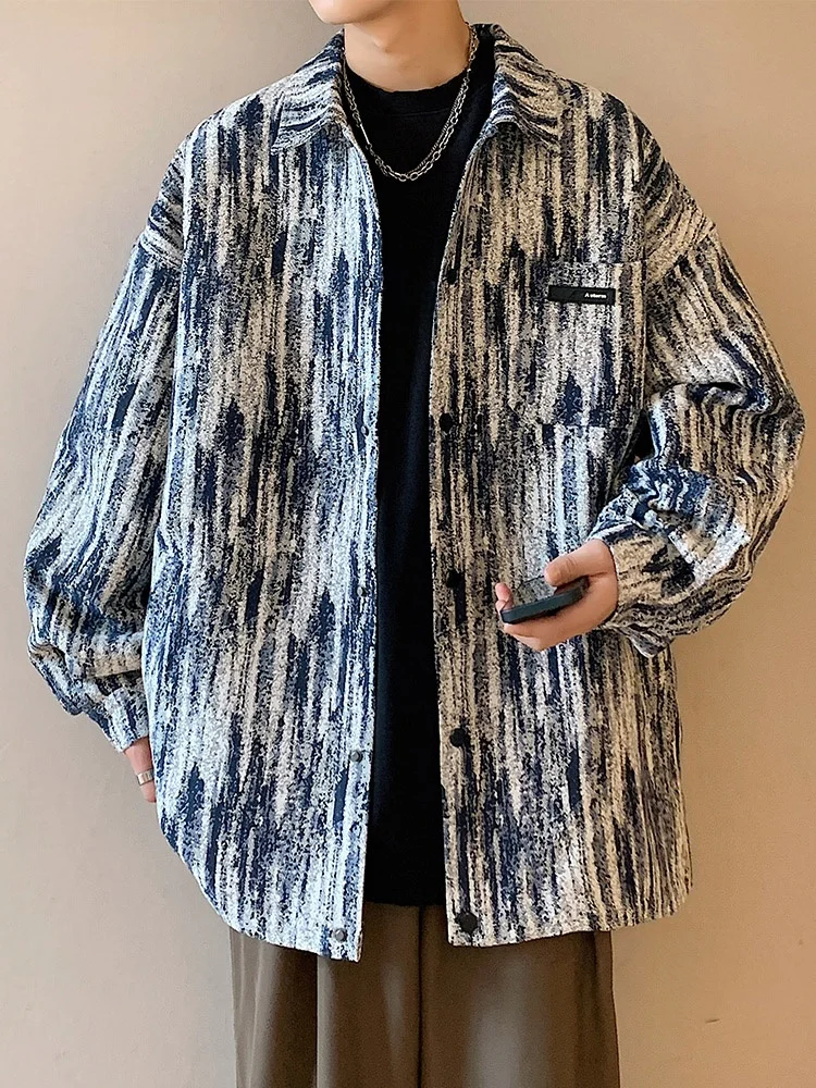 

Faionable Casual Men's Outerwear Spring Autumn New Sle Loose Fit Jaet Anti-Wrinkle Treaent irt Collar Long Sve