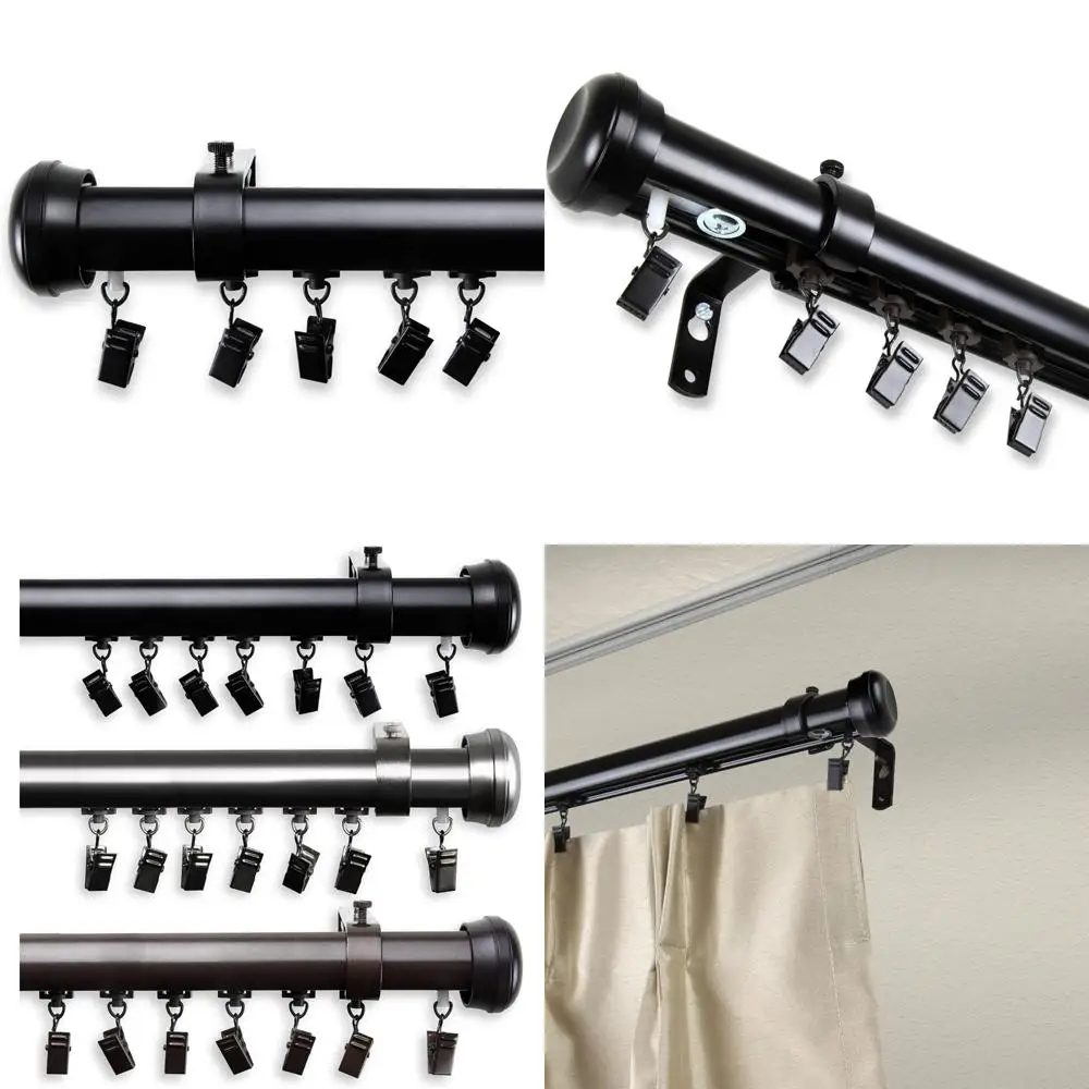 

Беспроводная тяга для обработки окон, 86-120 дюймов, черная отделка, идеально подходит для декоративных стержней