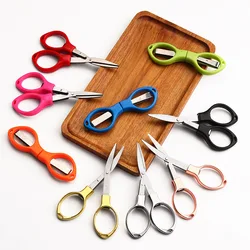Mini Foldable Portable Stainless Steel Scissors 8-Shape Glasses Cut Fishing Line Scissors