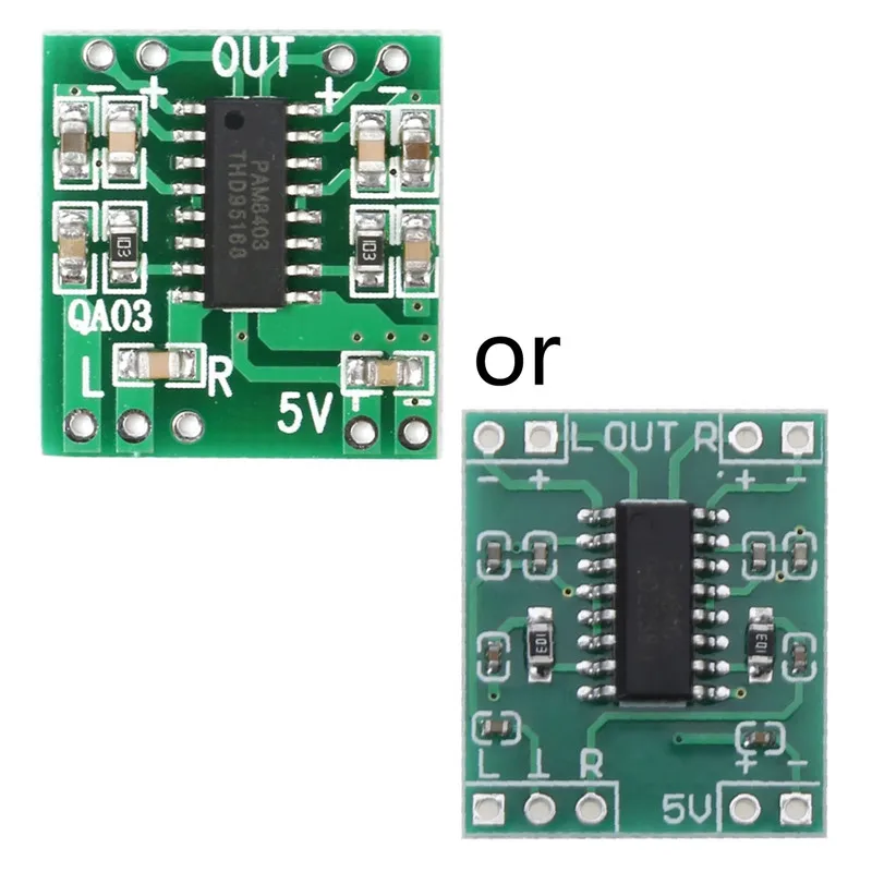 Super Mini PAM8403 Module 2 3W Class D Digital Amplifier Board Amplifier Module Board 2.5-5V Input USB Power Supply