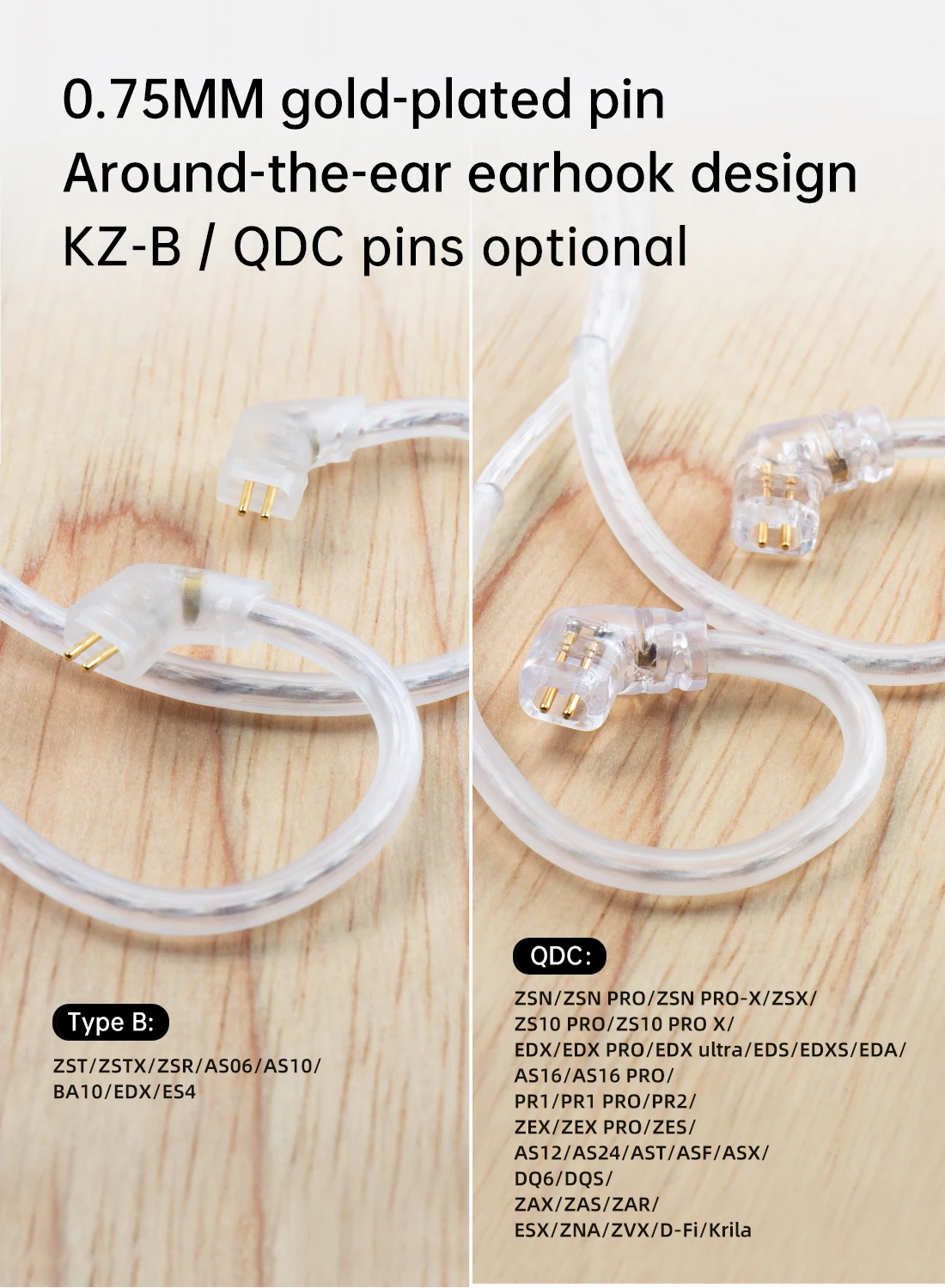 KBEAR ST10 Hochreines versilbertes Upgrade-Kabel KZ-B Typ/QDC TFZ 3,5 mm 0,78 Stahlstecker OFC Omnidirektionales Mikrofon Pro – Detail 4