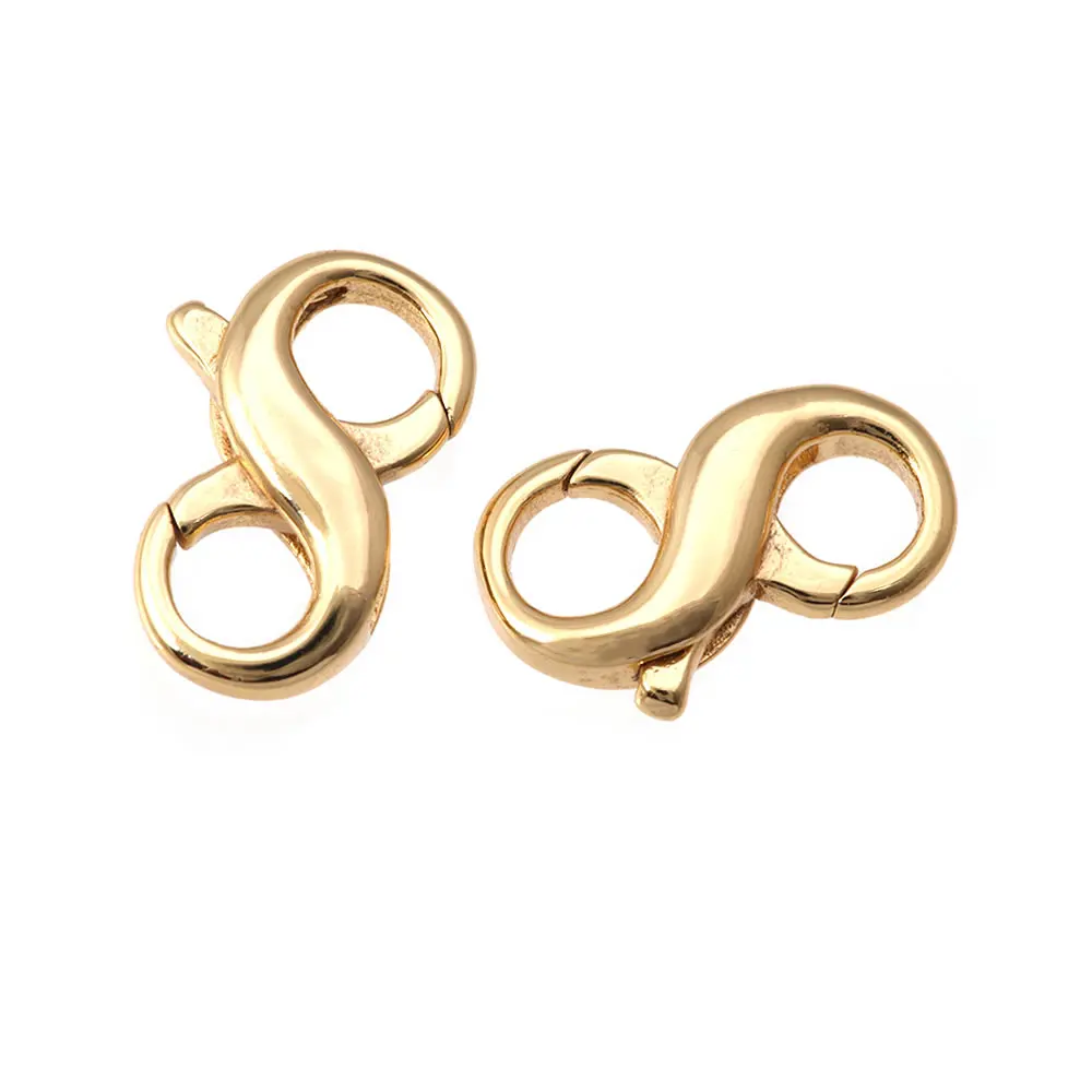 Karabinerverschlüsse aus 18 Karat Gold, Messing, Verbindungsverschlüsse, Schmuck, Halsketten, Armbänder, Herstellung von Zubehör, DIY-Zubehör – Detail 2