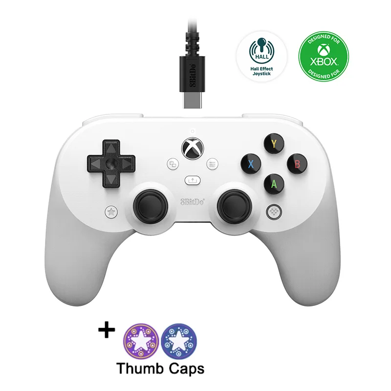 8Bitdo Nieuwe Pro 2 Bedrade Gamepad Hall Effect Joystick Update, voor Xbox Series, Series S, X, Xbox One, Windows 10, 11 Controller