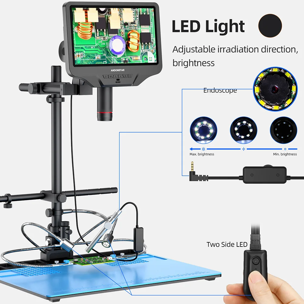 مجهر أندونستار رقمي مع منظار داخلي ، Wi-Fi ، HDMI ، USB ، 300X ، لحام ، PCB ، SMD ، إلكترونيات ، إصلاح الهاتف ،