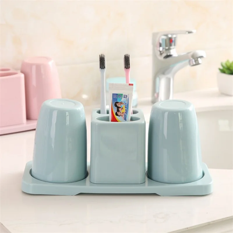 Creative Nordic Toothpaste Toothbrush Holder Couple Brushing Cup Bathroom Toiletry Set Storage Box Toothbrush Holder