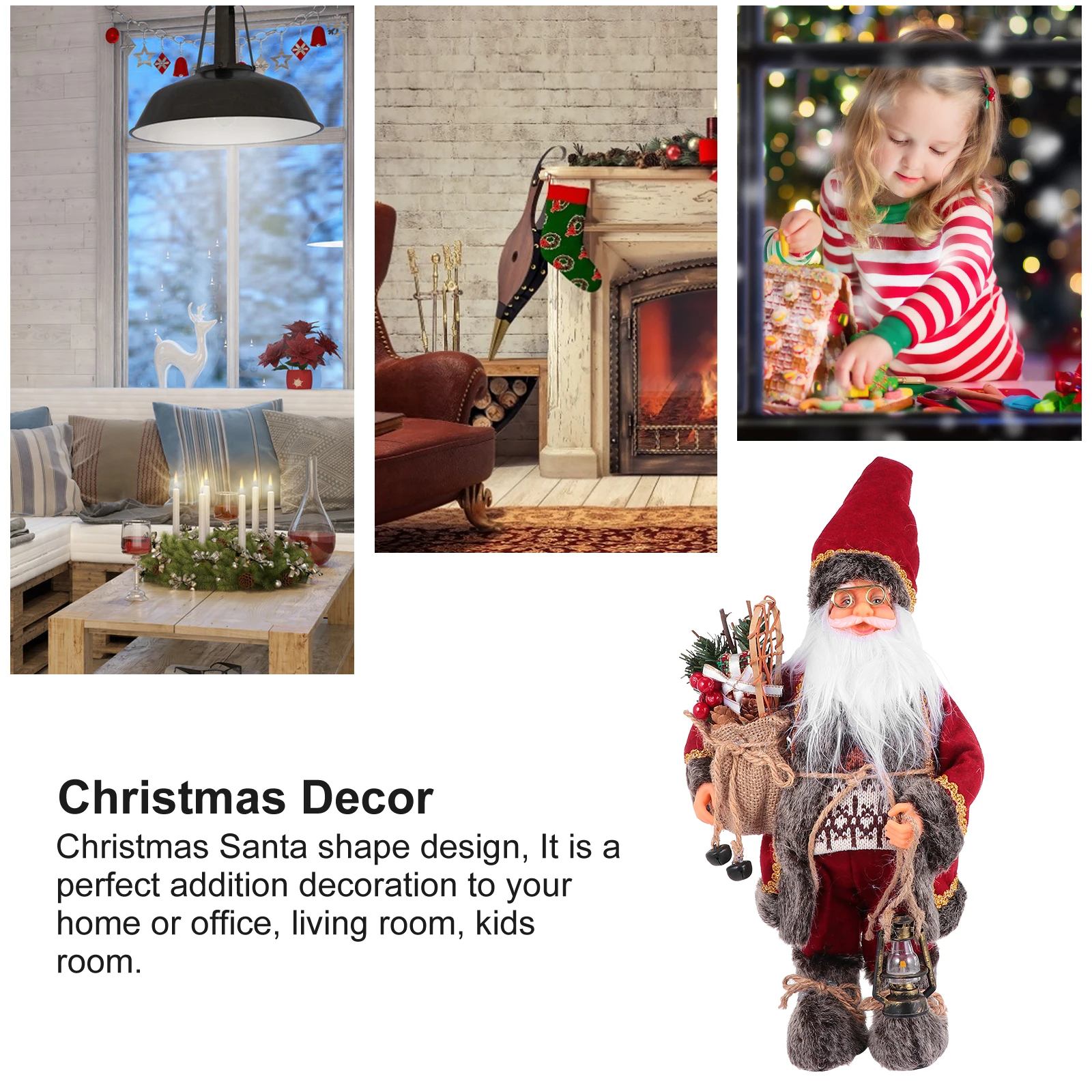 

1pc Santa Claus Ornament Christmas Desktop Adornment Home Xmas Decorations Holiday Party Showcase Decor Tree Decoration