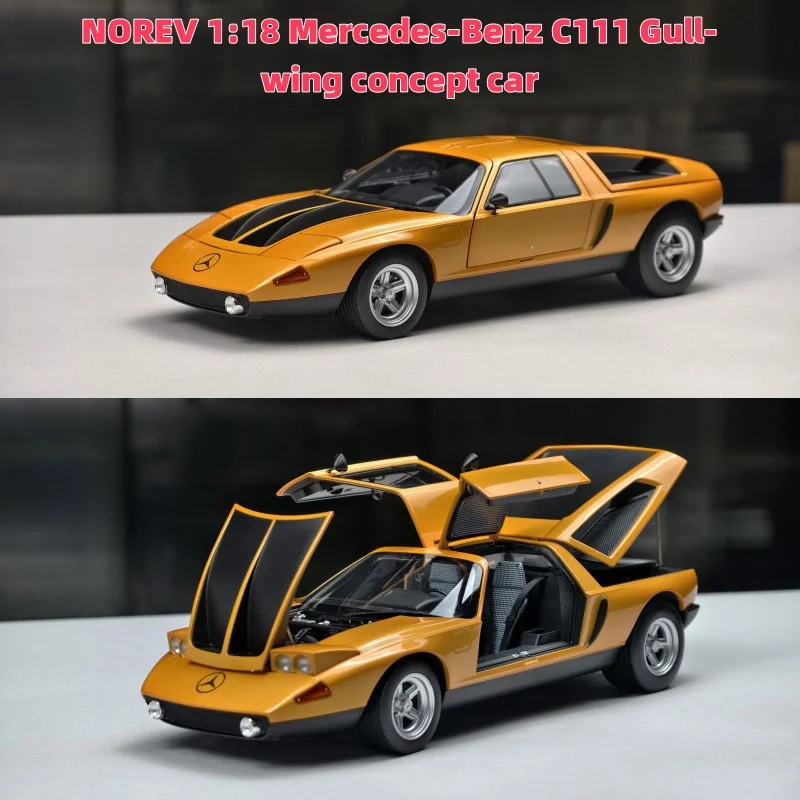 

In stock: 1:18 C111 gull-wing concept car die-cast alloy car model, boys' festival gift toy, adult collectible decorative item.