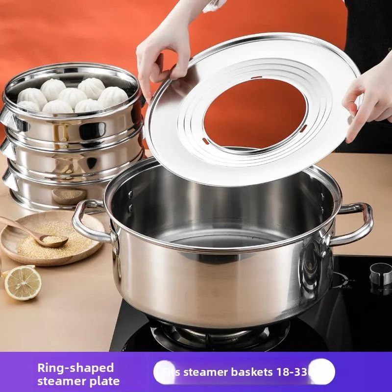 Stainless Steel Ring Shaped Steamer Rack Dumpling Steamer Special Bottom Pot Home Essential for Steaming Small Dim Sum