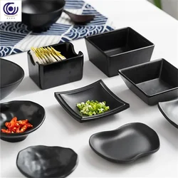 Black frosted seasoning sauce,small flavor plate,Japanese and Korean creative personality imitation porcelain melamine tableware