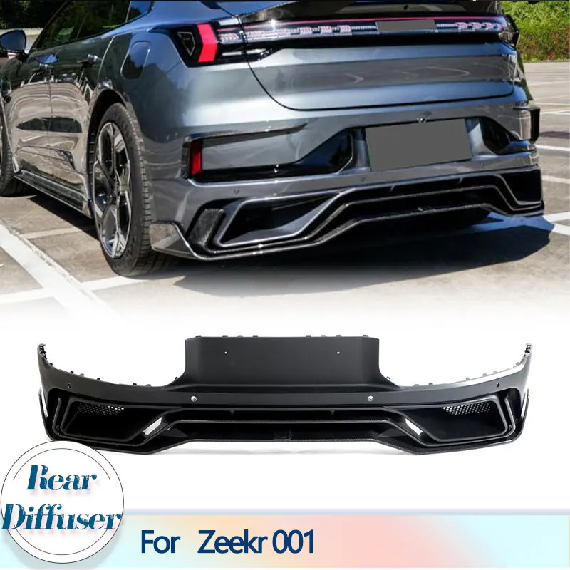 Car Rear Bumper Diffuser Lip Spoiler For Zeekr 001 2021-2023 Carbon Fiber and FRP Racing Rear Diffuser Apron Protector Guard