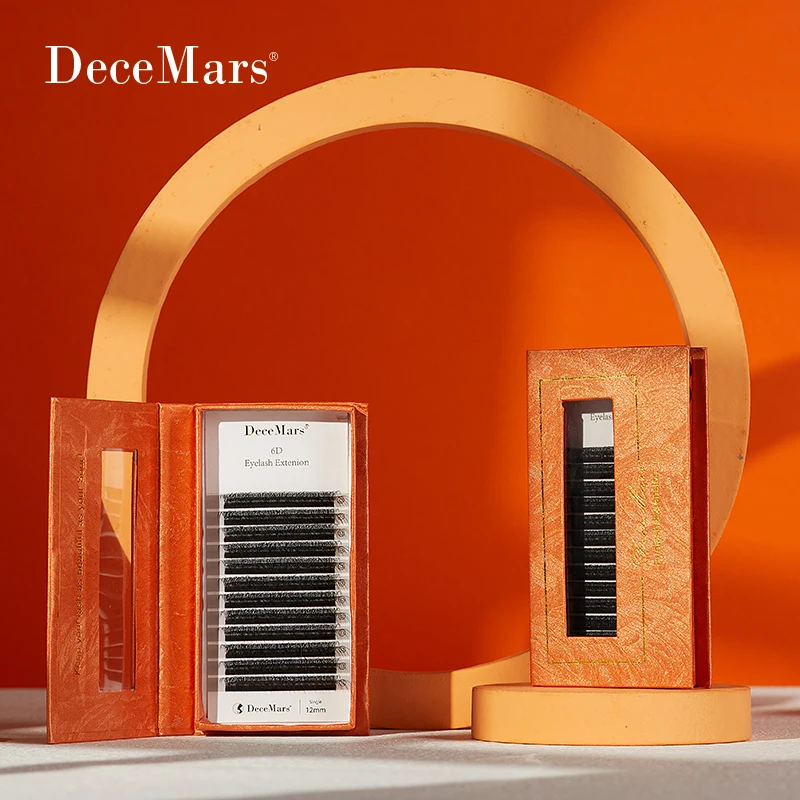 DeceMars 6D W شكل رمش ملحقات مروحة رقيق جلدة مسبقة الصنع حجم الرموش الصناعية الطبيعية العنقودية لوازم ماكياج