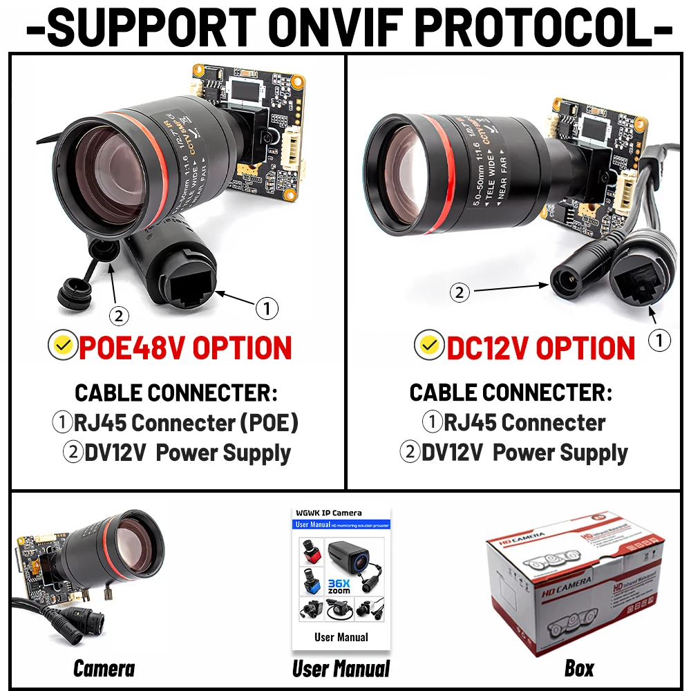 10X Zoom IP Camera Module 3MP 25FPS IMX307 CMOS Support Onvif RTSP RTMP H.265 With 5-50mm Varifocal Lens For POE Security Webcam