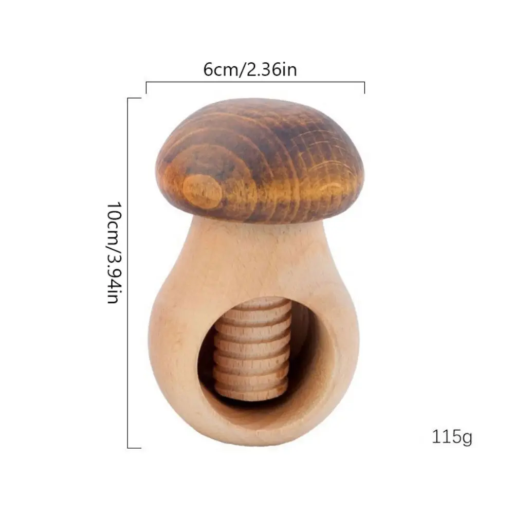 كسارة البندق الخشبية الإبداعية سهلة التكسير متعددة الوظائف فتاحة الجوز على شكل فطر البقان كليب