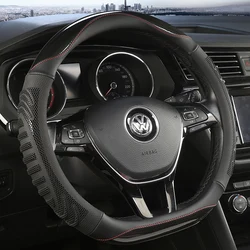 D Shape Car Steering Wheel Cover For VW Jetta 6 2017-2019 Golf 7 Scirocco Bettle 2012-2019 Tiguan 2019 2020 Auto Accesorioss