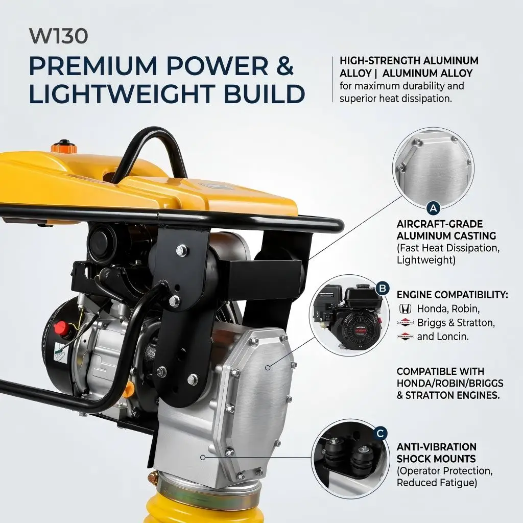 Best-selling Tamping Rammer 75 Nm Ultra-Powerful Vibration Force for Asphalt Gravel Road Construction With CE