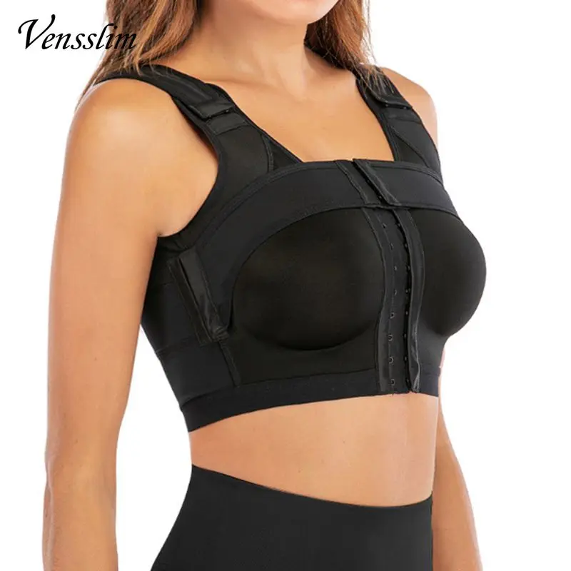 Vensslim Women Front Closure Post-Surgery Bra Post Surgery Compression Push Up Body Shaper Breast Support Band Waist Trainer Top