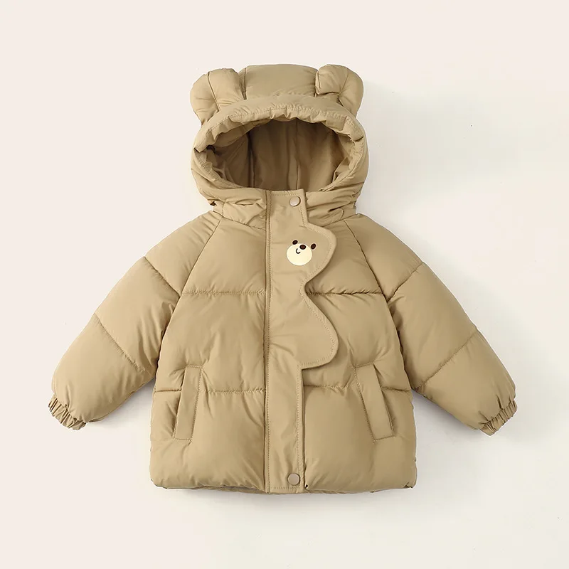New Autumn Winter Thick Keep Warm Boys Girls Jacket Cartoon Chick Rabbit And Bear Hooded Coat For Kids Children Birthday Present