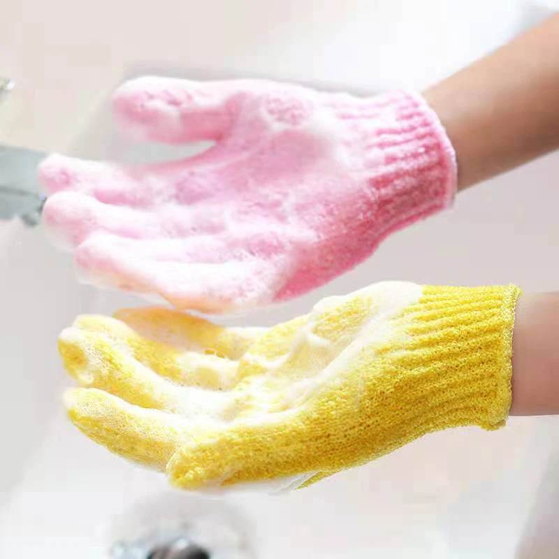 1 adet banyo eldivenleri soyma Peeling eldiven Mitt duş fırçalayın eldiven vücut için masaj ovma süngeri yıkama cilt nemlendirici SPA