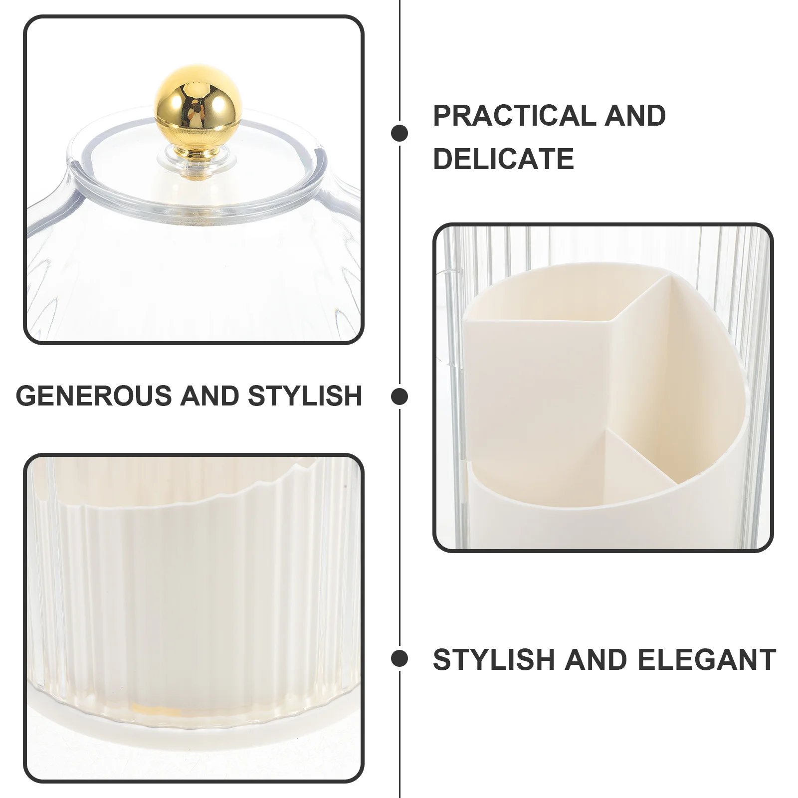 

Rotatable Makeup Brush Holder with Lid Desktop Organizer for Cosmetics Skincare Products and Brushes Plastic Makeup Brush Holder